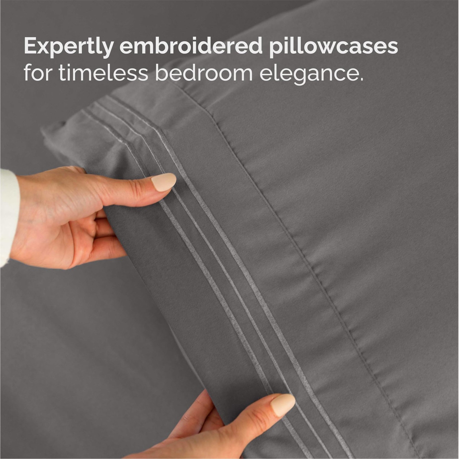 Queen Size 4 Piece Sheet Set – Comfy Breathable & Queen, 06 – Dark Grey