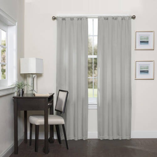 Eclipse Darrell Grey Solid 37 in. W X 84 in. L Blackout Curtain