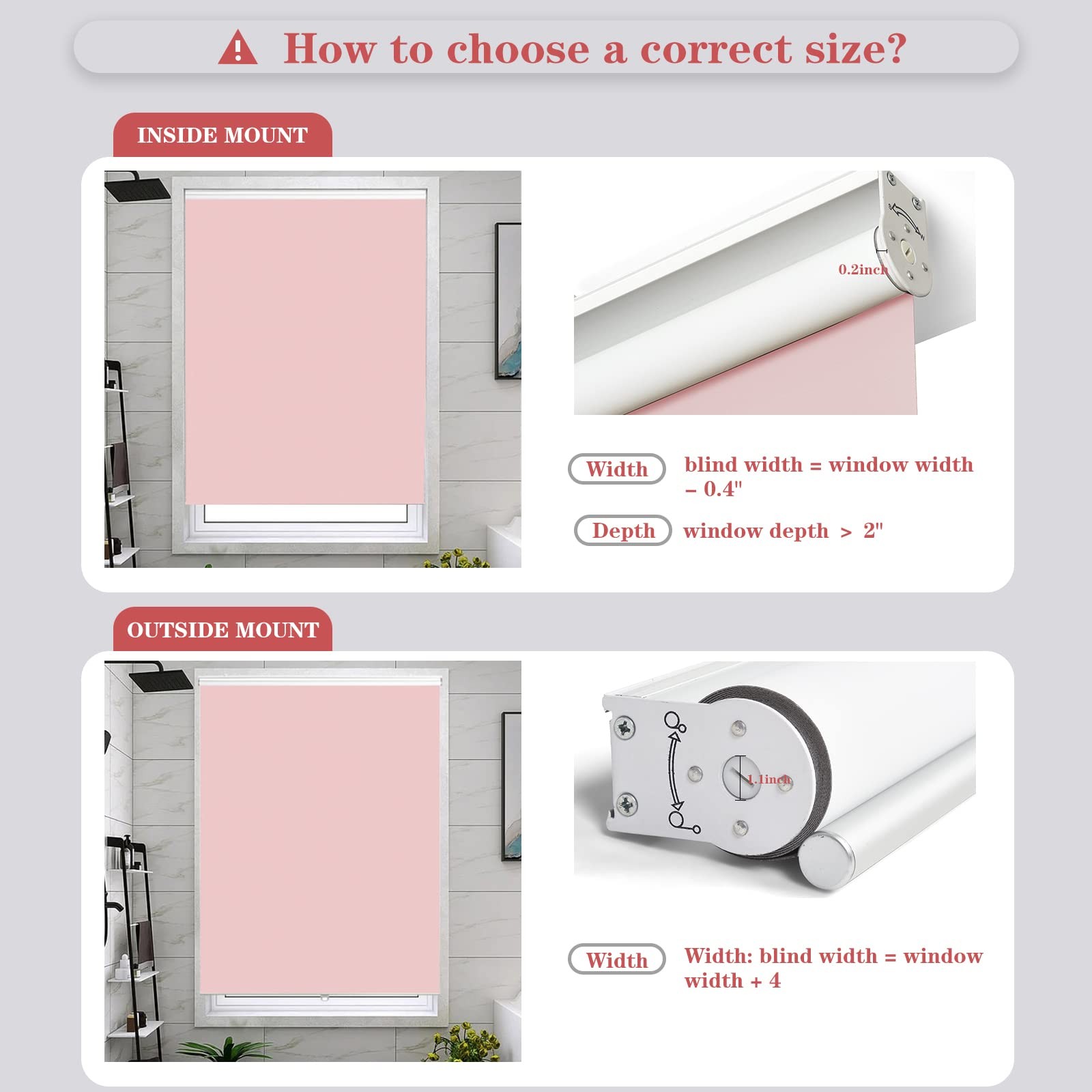 Joydeco Cordless Roller Shades Blackout Blinds For Windows Room Darkening