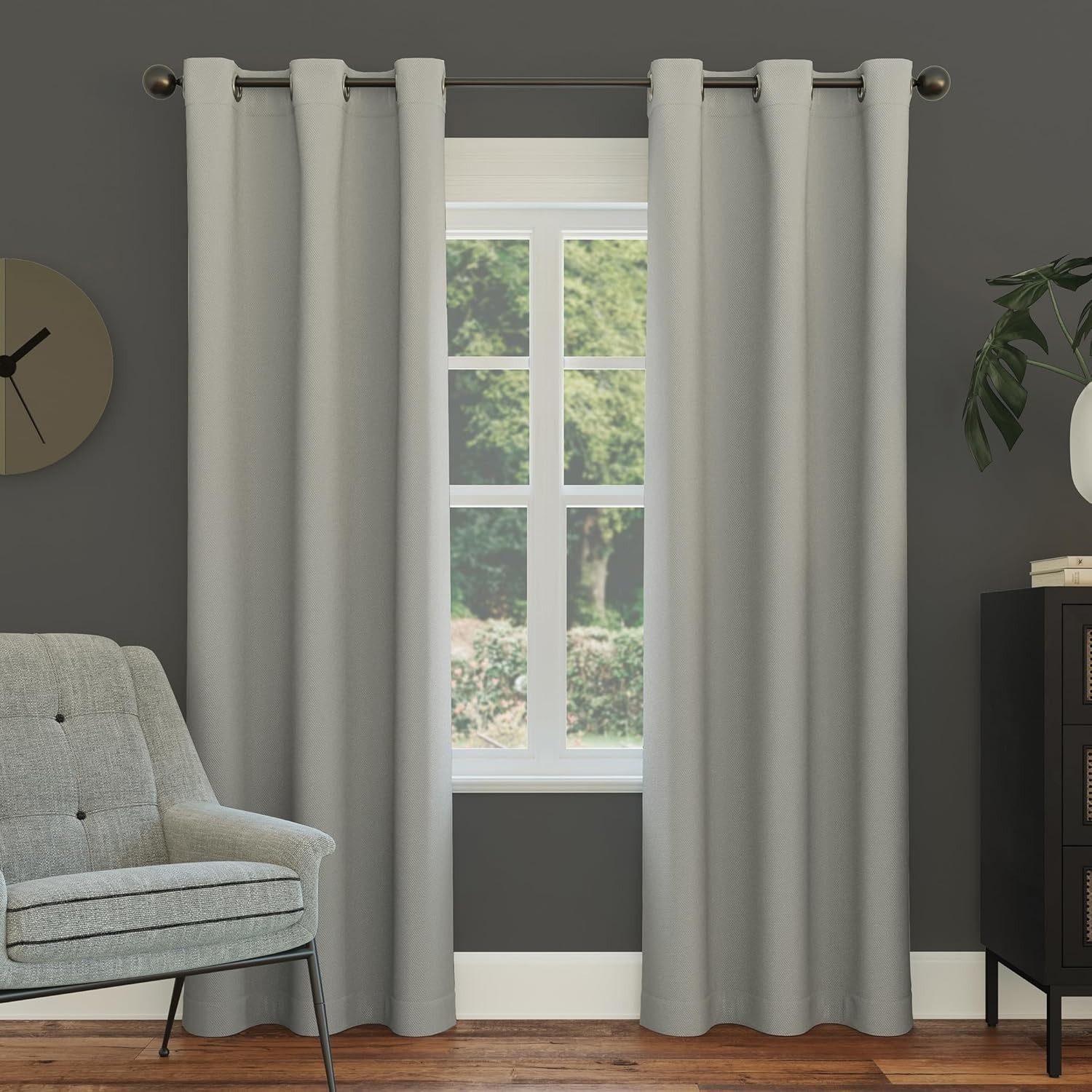 Sun Zero Easton Energy Saving Blackout Grommet Curtain Panel, 40″ x 63″, Silver