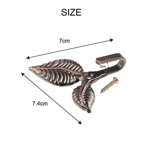 Hicello 2Pcs Curtain Tieback Hooks Multifunctional Wall Hook Bronze Vintage L…