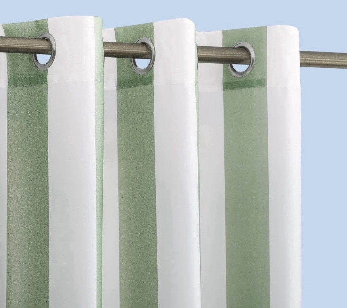 Outside Green Stripe Curtain Panels – Set Of 4 Panels Total NEW