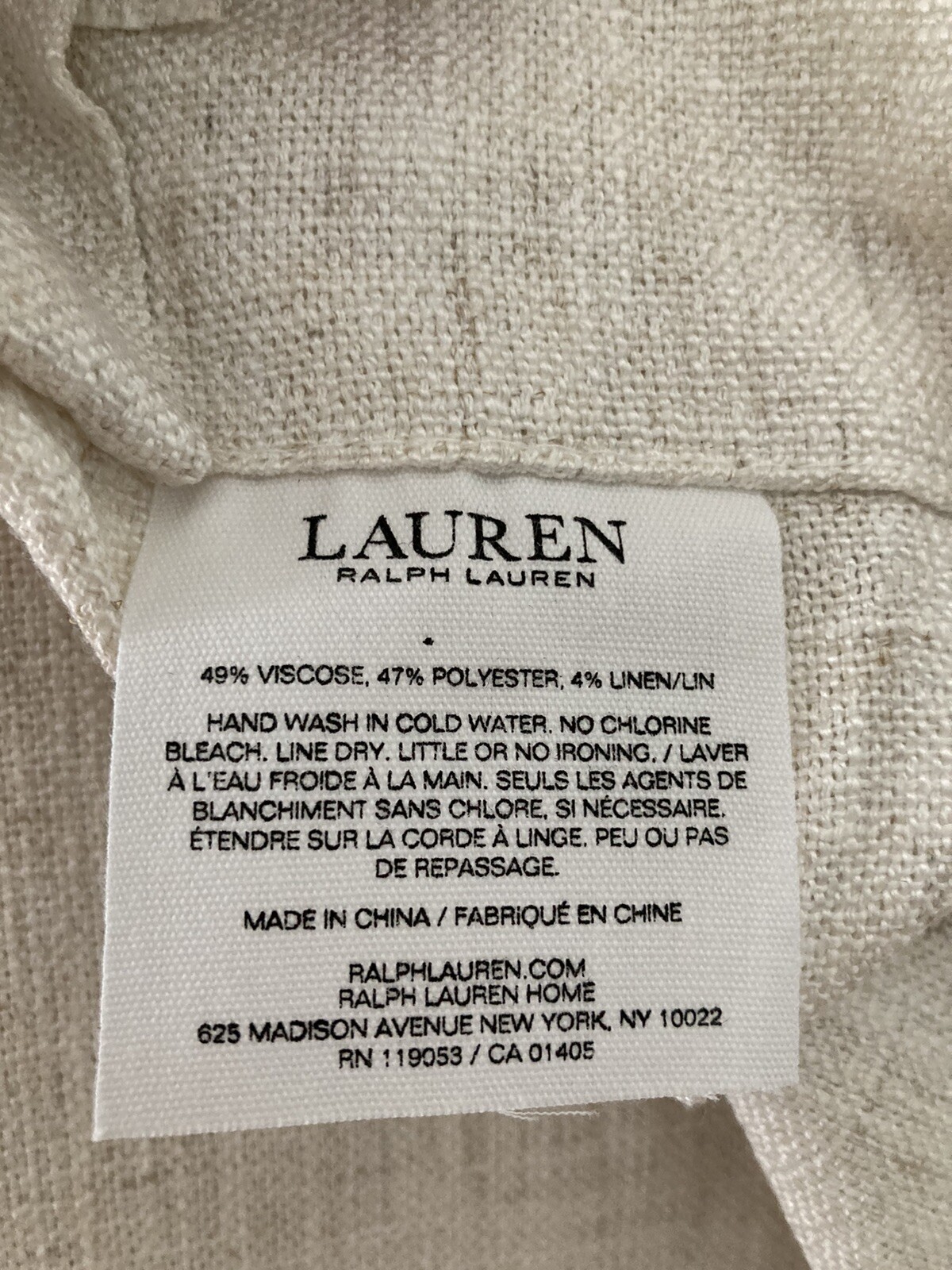 2 Ralph Lauren Back Tab Panels Curtains Belgian Linen Natural Beige 54″ x 84″
