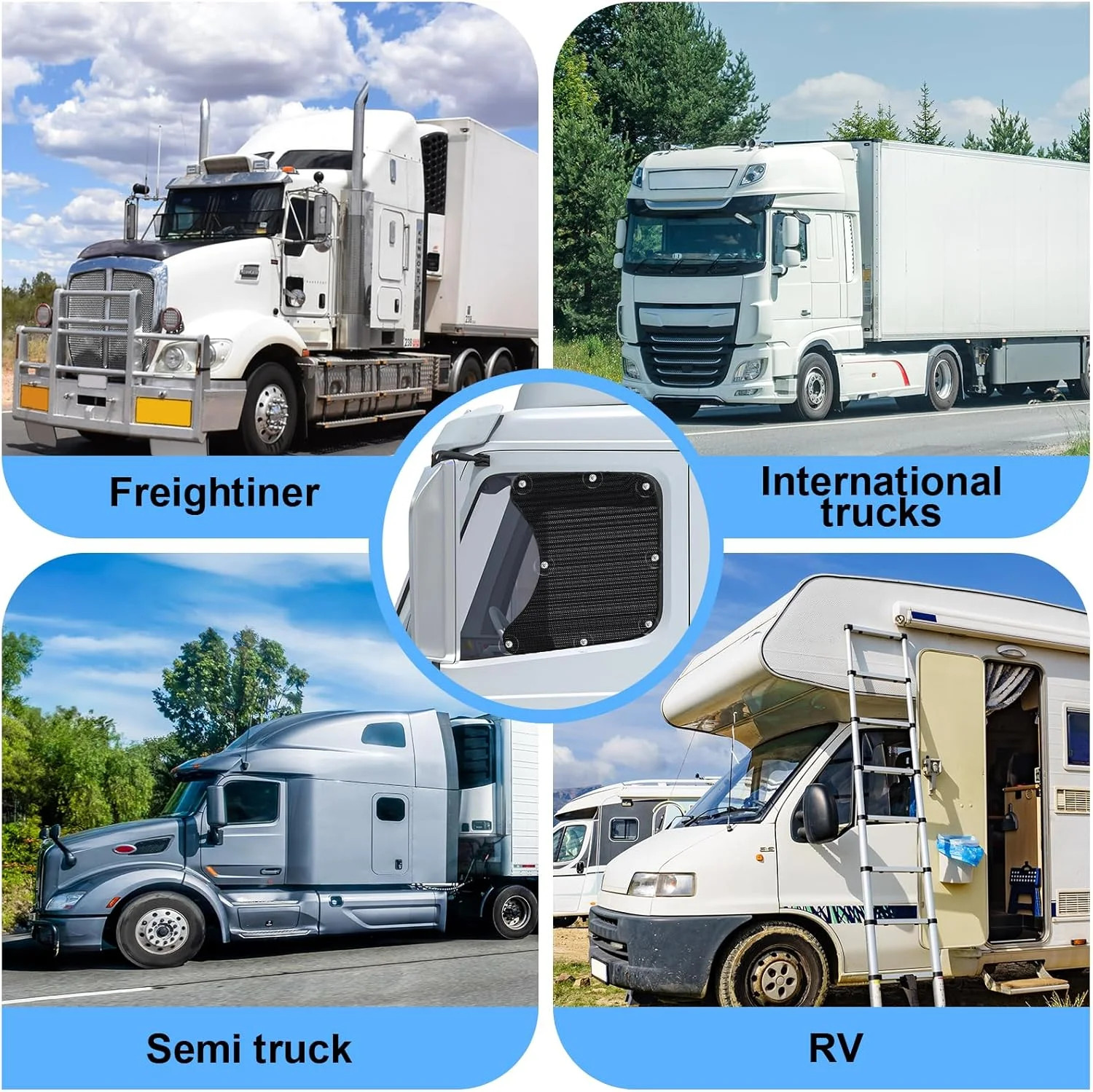 2PCS Side Window Sunshades for Semi-Truck,23.6×21.6inch Car Side Window Shade RV