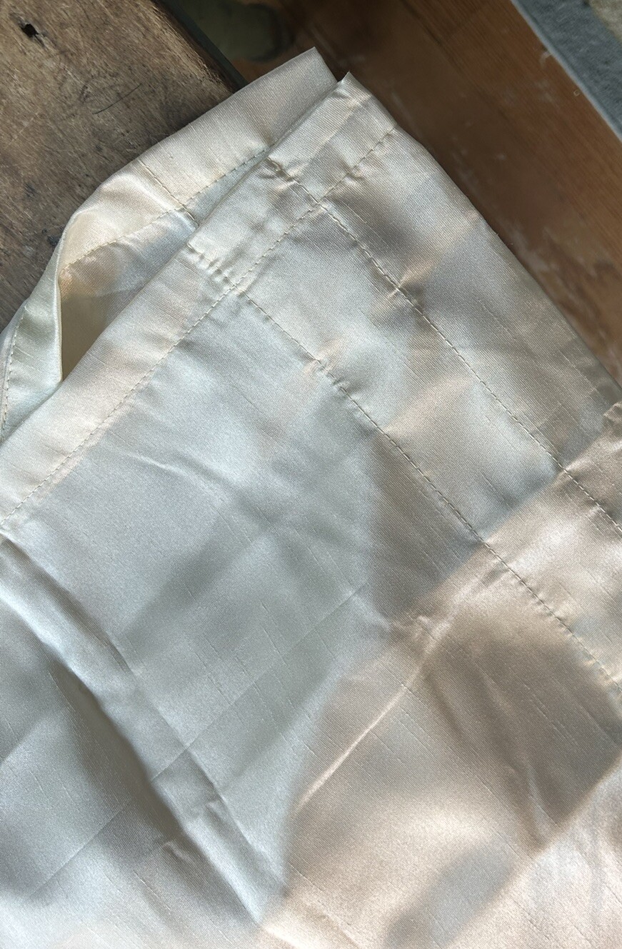 108″x53″) Satin Window Fully Lined Curtain Panel Off White. 1 Curtain.