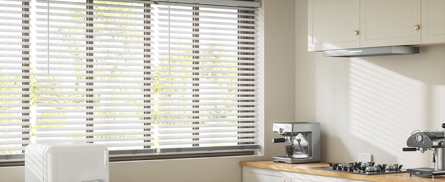 Window Blinds, 2” Cordless Blind for Indoor Windows, 35″ W X 64″ H Mini