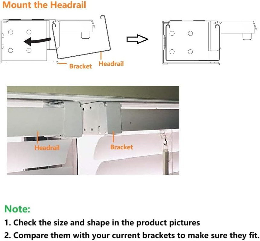 2Pcs Box Mounting Bracket for High Profile Blinds 2Inch White Color