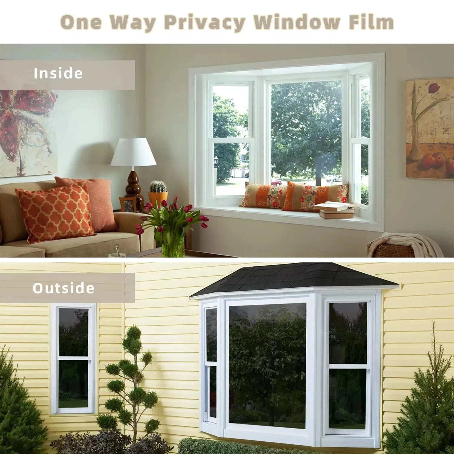 Mirror Window Film One Way Privacy Heat Control Anti UV Reflective Glass Tint