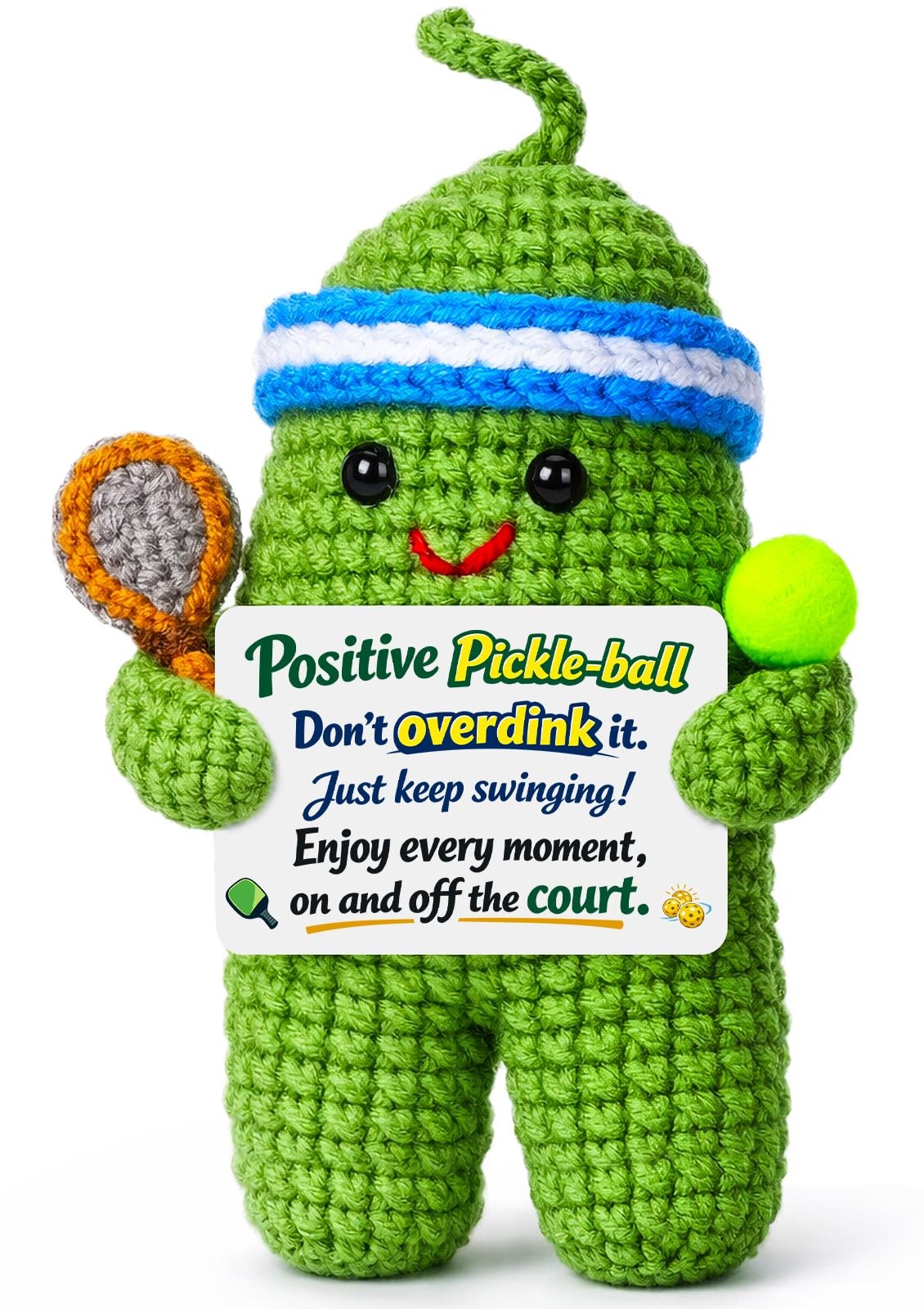 Funny Crochet Pickleball Gift For Women Men Positive Support Stress Relief