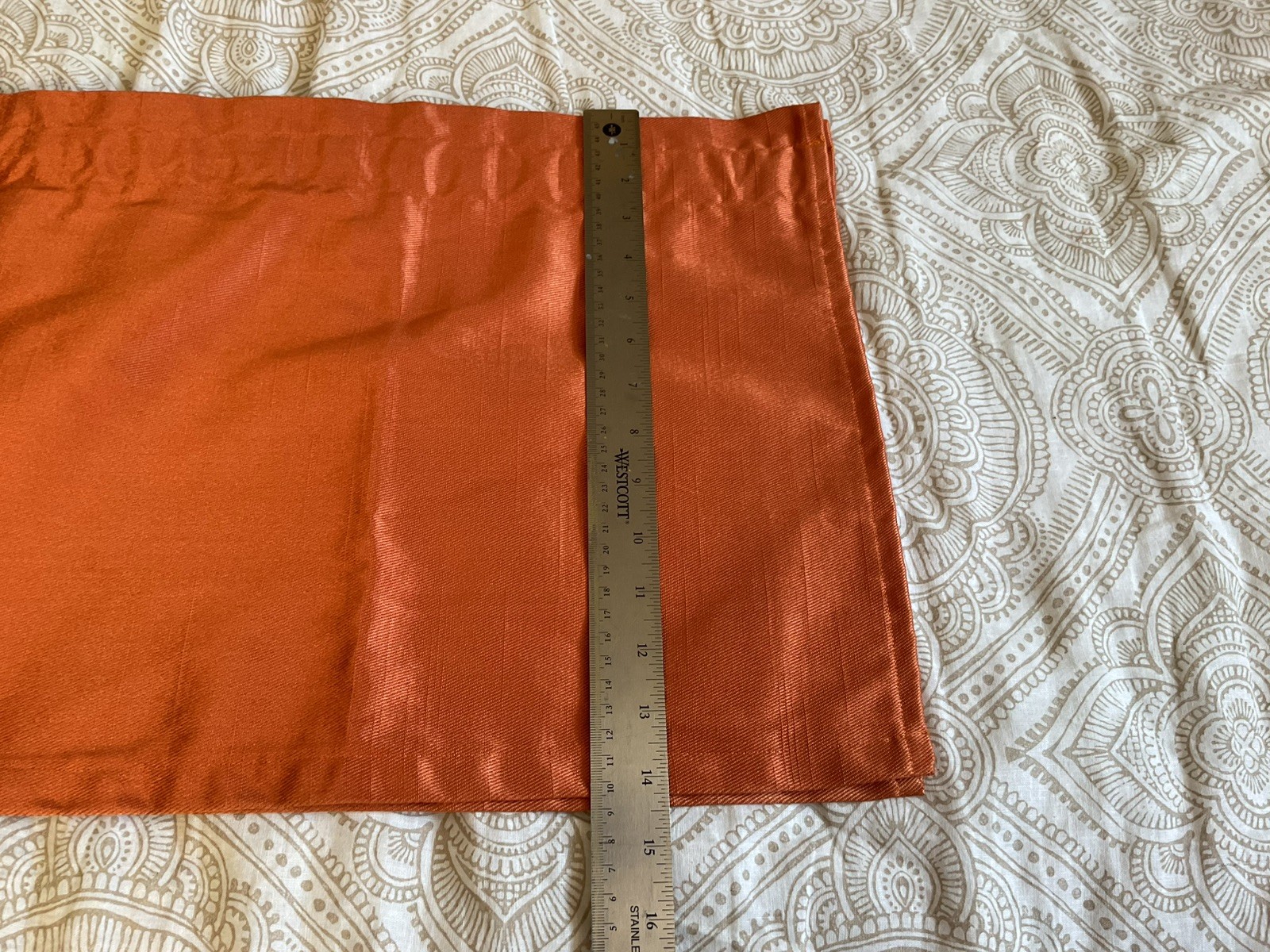 3 Orange (Brick color) Valance Window Curtain Topper 14” W x 70”L