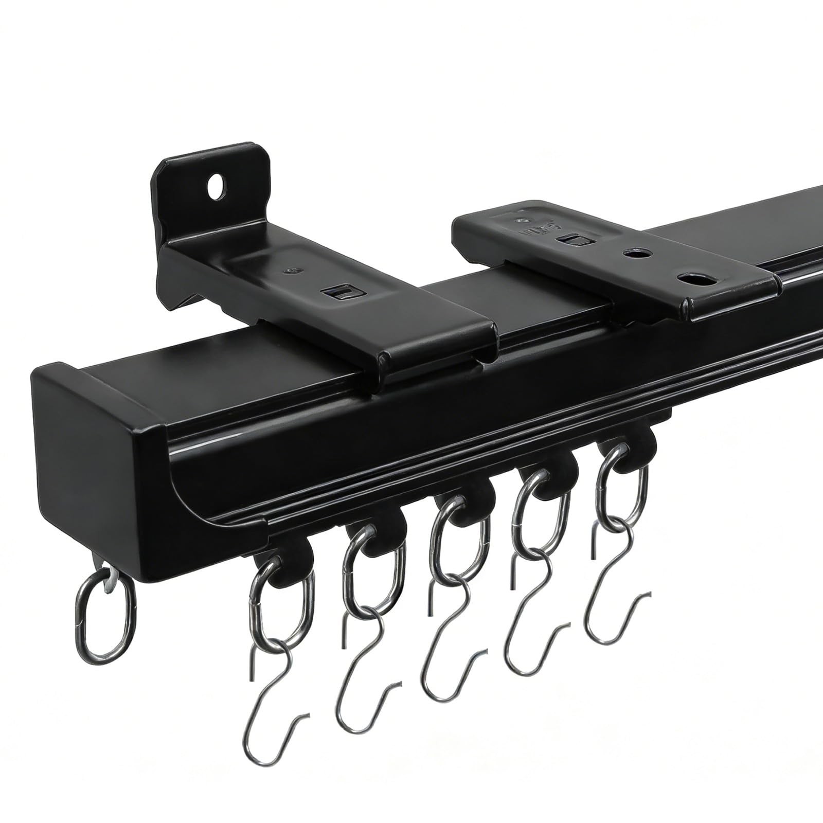 Ceiling and Wall Track for Curtains Heavy Curtain Track 15FT Black with Hook …