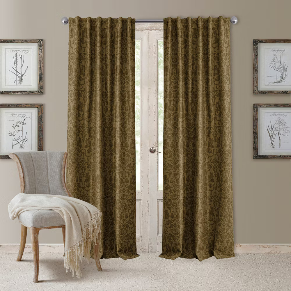 Antonia Blackout Window Curtain Panel – 52″ x 108″ – Antique Gold