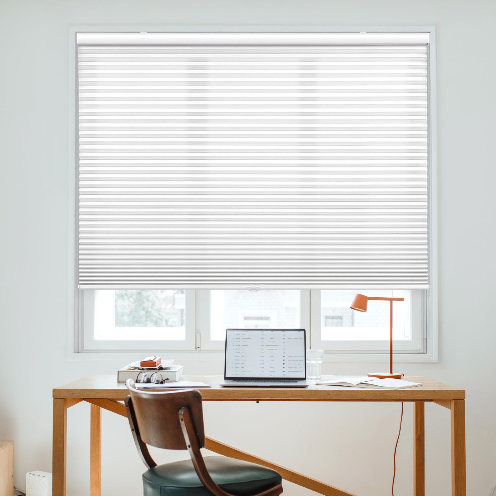 Dez Furnishings Cordless 1.5 Light Filtering Cellular Shade 22 W X 64 H White