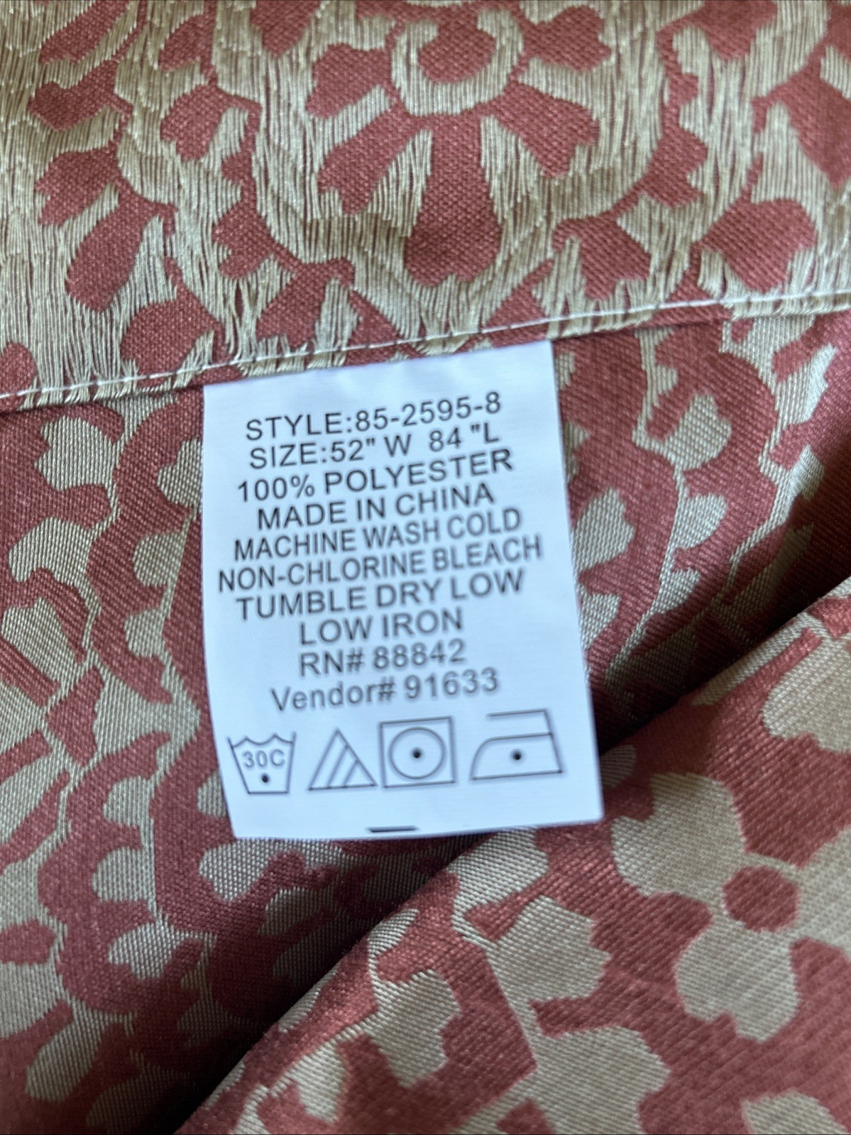 Gorgeous Curtain Panel Gold Persimmon 52”x84” Rod Pocket Many Available