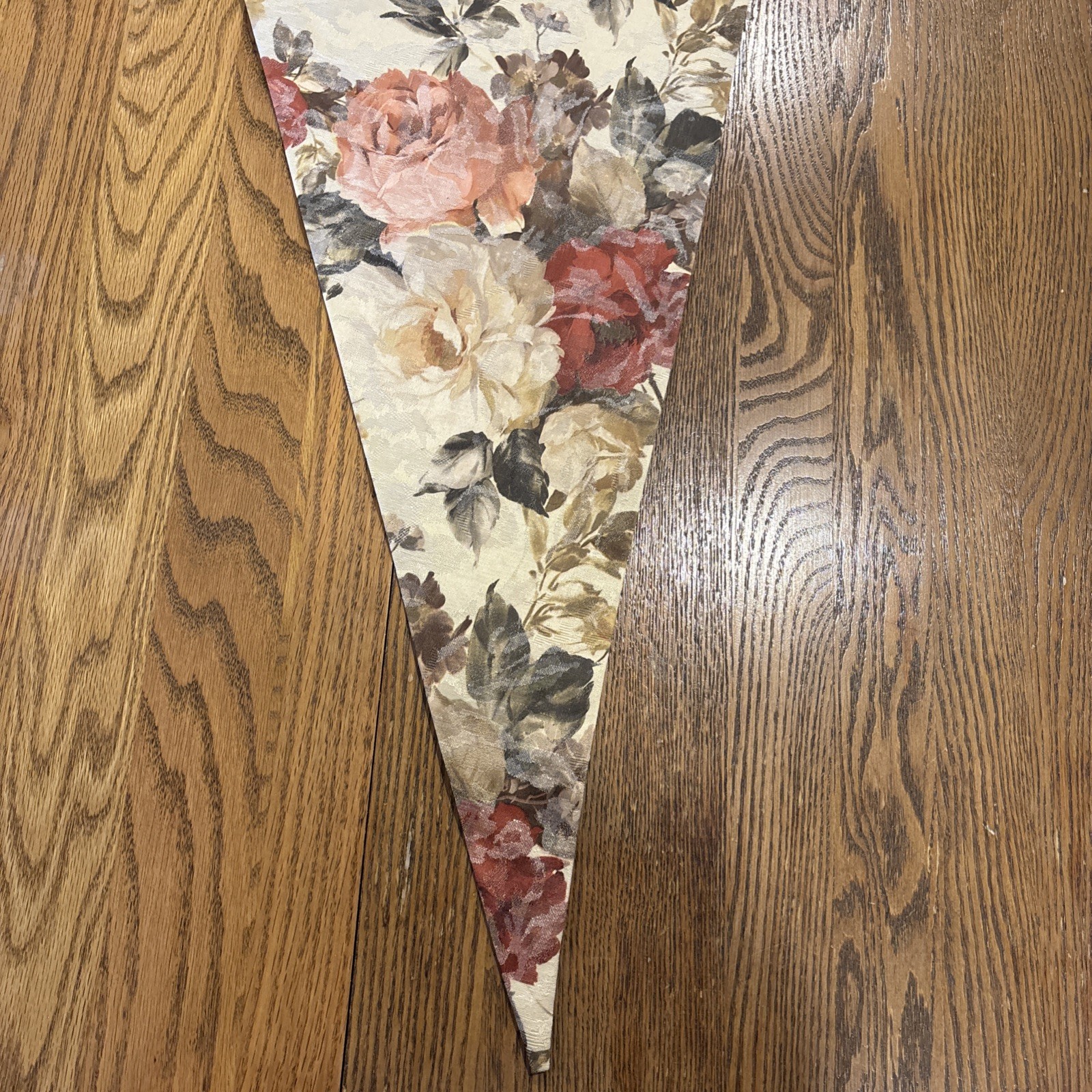 Set of 2 24×61” Floral Rose Lined Curtain Panels, Left & Right, Wide Rod Pocket