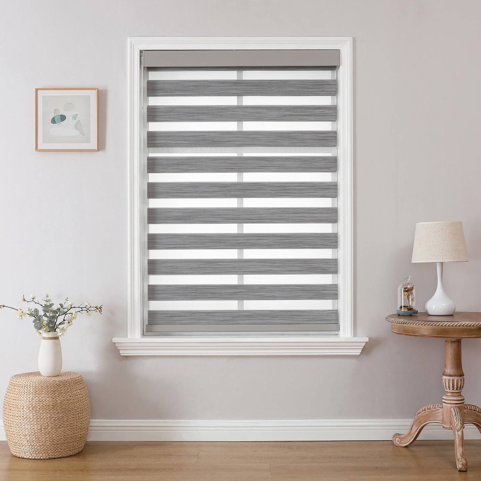 Joydeco Cordless Zebra Blinds Pro Dual Layer Light Control Zebra Blinds For