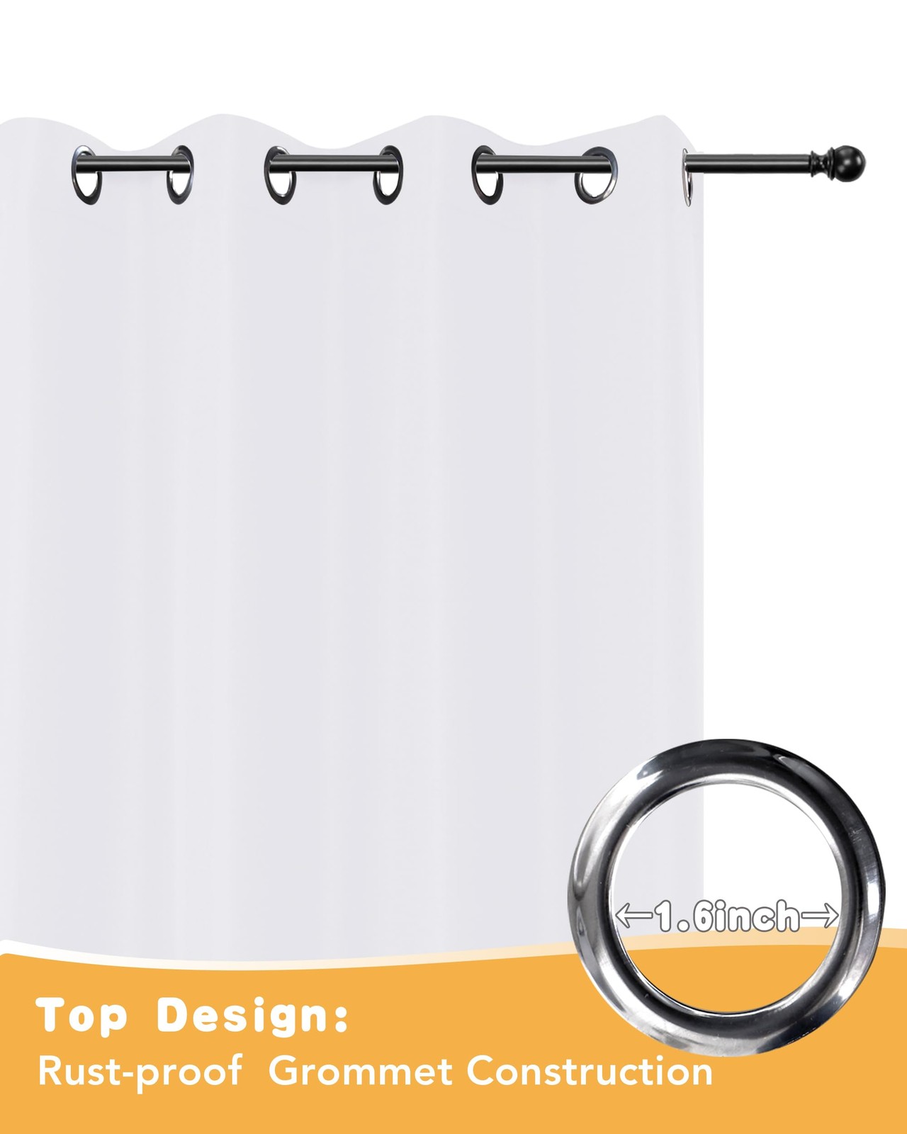 White Outdoor Curtains for Patio Waterproof, 4 Panels 54 x 84 Inch Privacy …