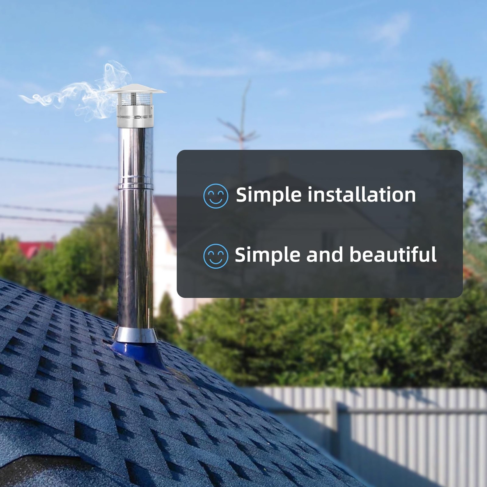 10Inch Round Chimney Cap,Adjustable Roof Cap for Vents,Chimney Cap with Scree…