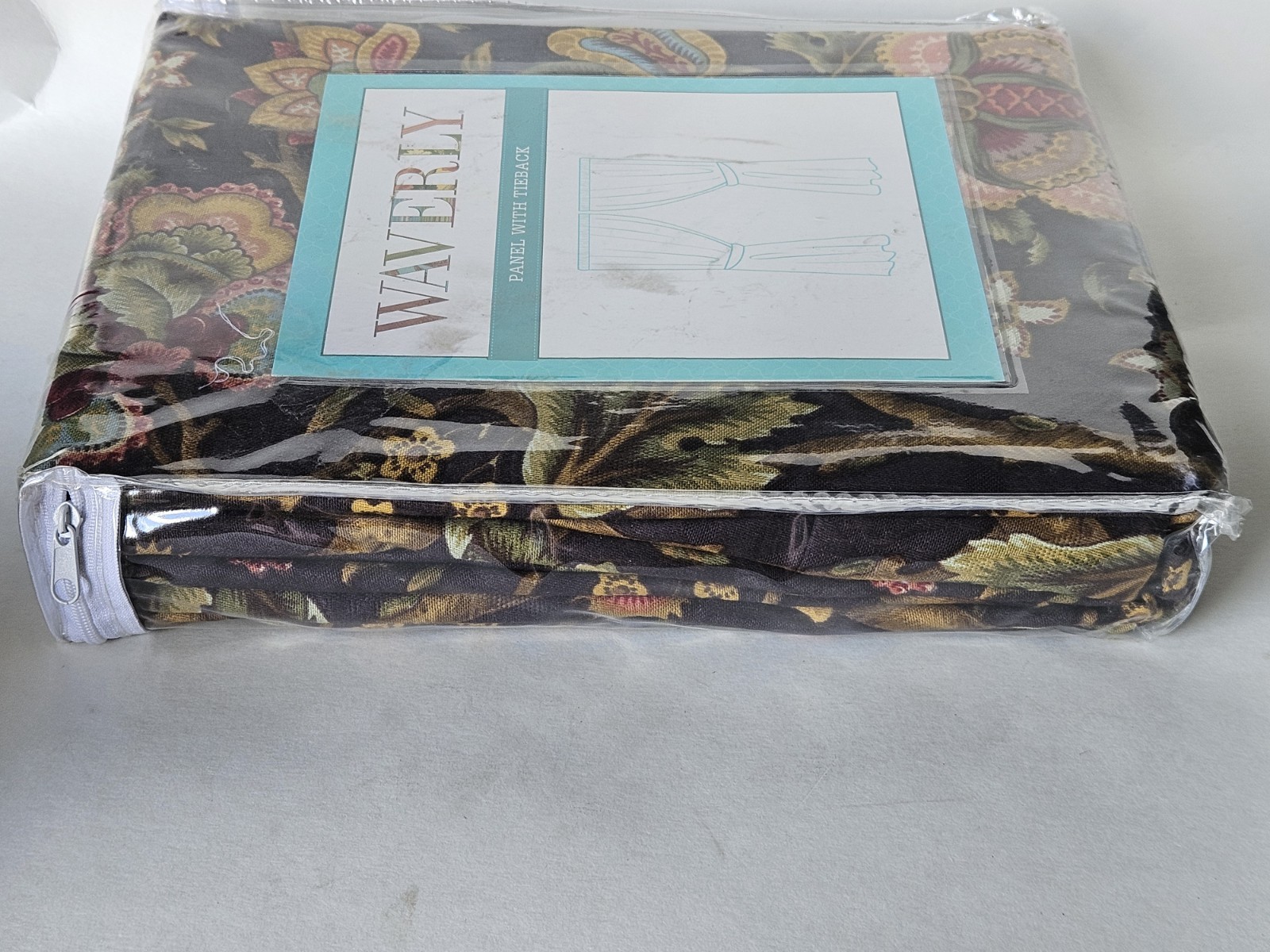 Waverly IMPERIAL DRESS Black Red ONYX Floral Modern Farmhouse NEW Curtain Panel