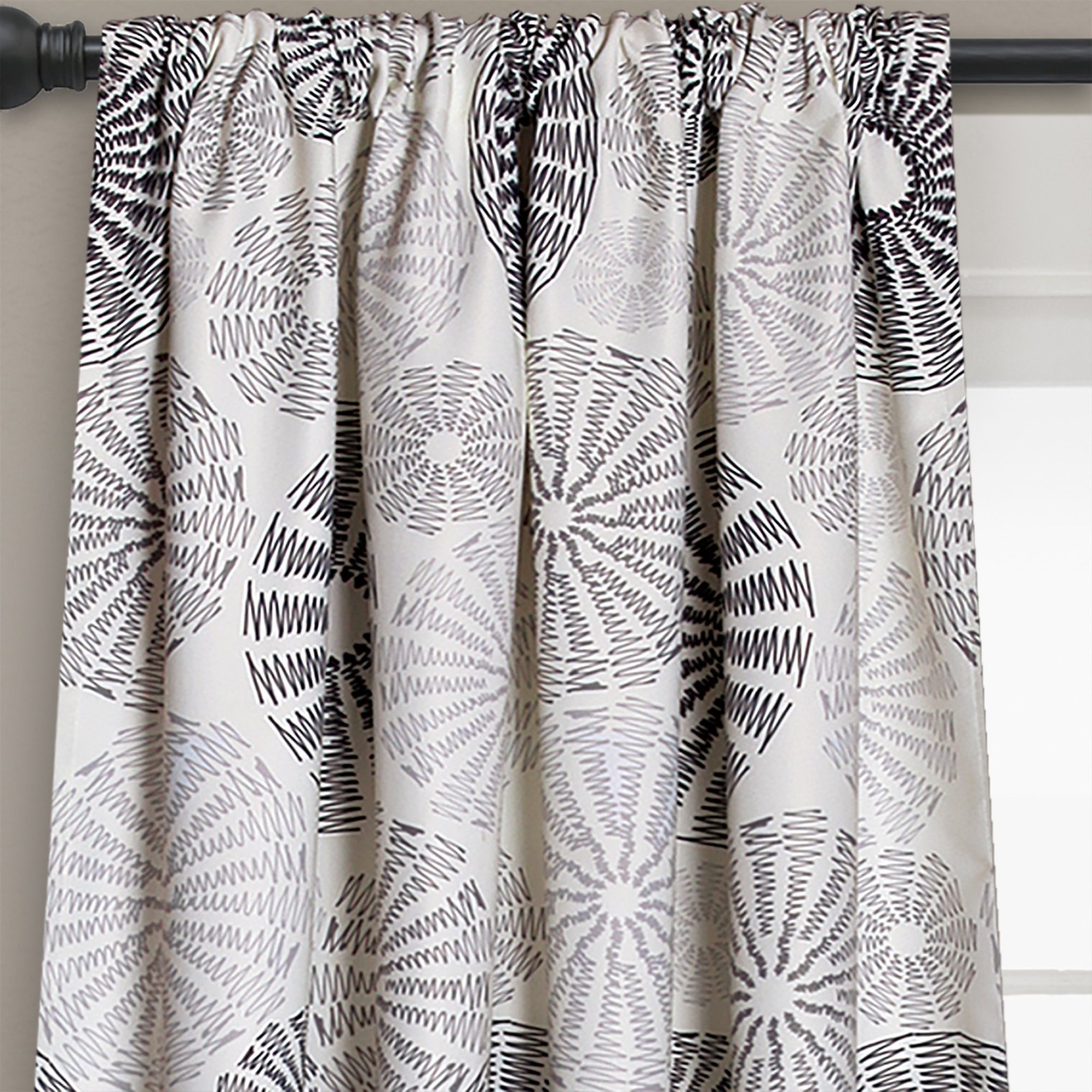 Lush Decor Multi Circles Curtain Panel Pair 84×52 Charcoal