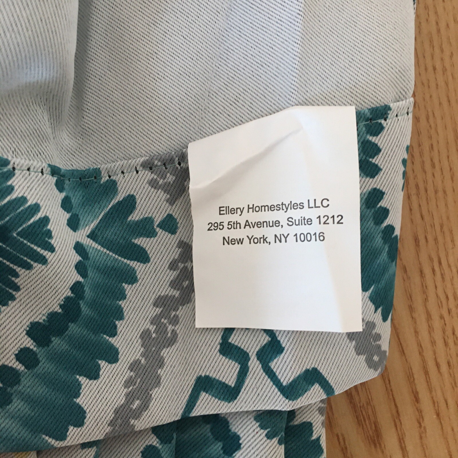 New 2 Curtains 100% Polyester Faded Blue Turquoise Gray & Yellow 96”L X 37”W