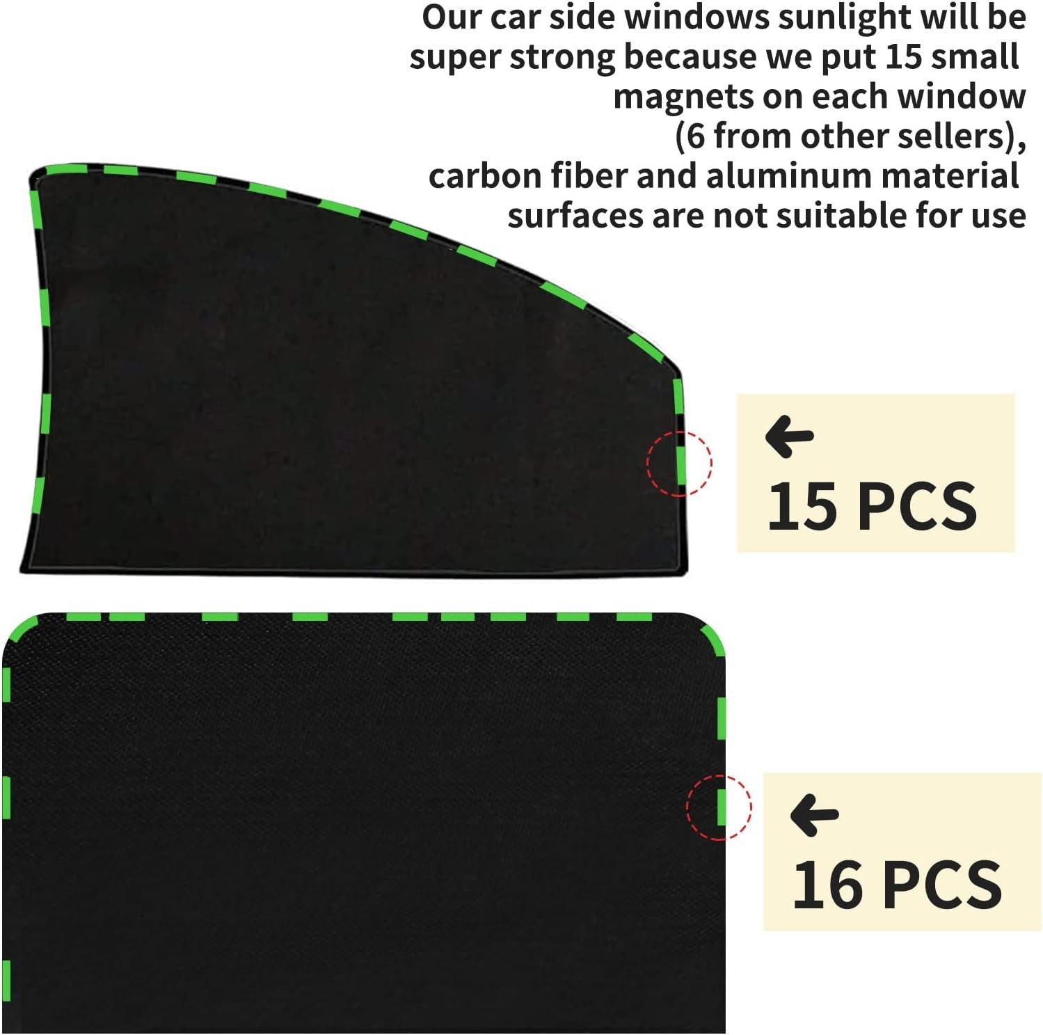 4 Pcs Black Silk Magnetic Car Window Curtains for Ultimate Privacy & Comfort