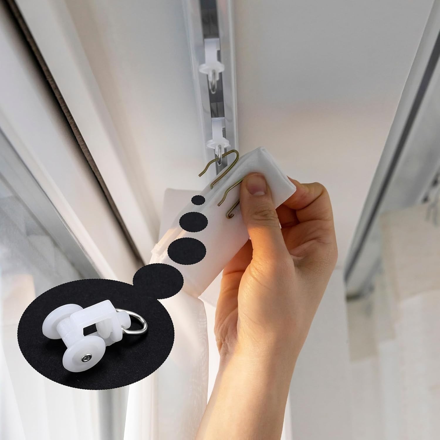 Ceiling Drapes Rollers – Plastic & Stainless Steel – 100 Pcs