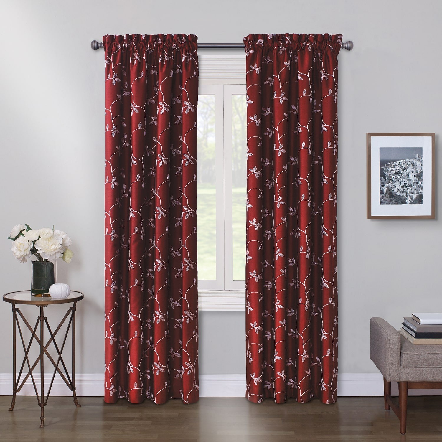 Max Blackout Mystique 50×84 Curtain Panel Rod Pocket Embroidered Single