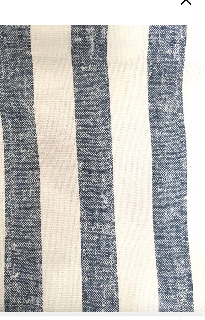 Pottery Barn (2) Matching 50″w x 96″l Unlined Cotton Blue & White Curtains
