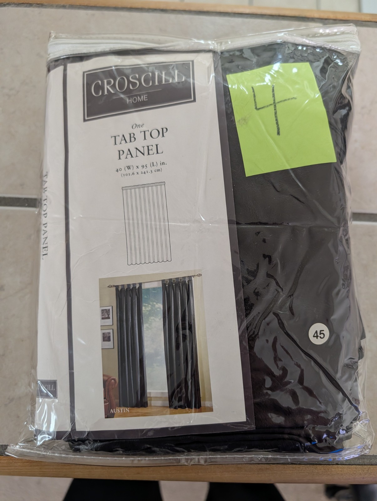 Croscill Home Tab Top Curtain Panel 40” X 95” Brown Cocoa Faux Leather FREE D SH