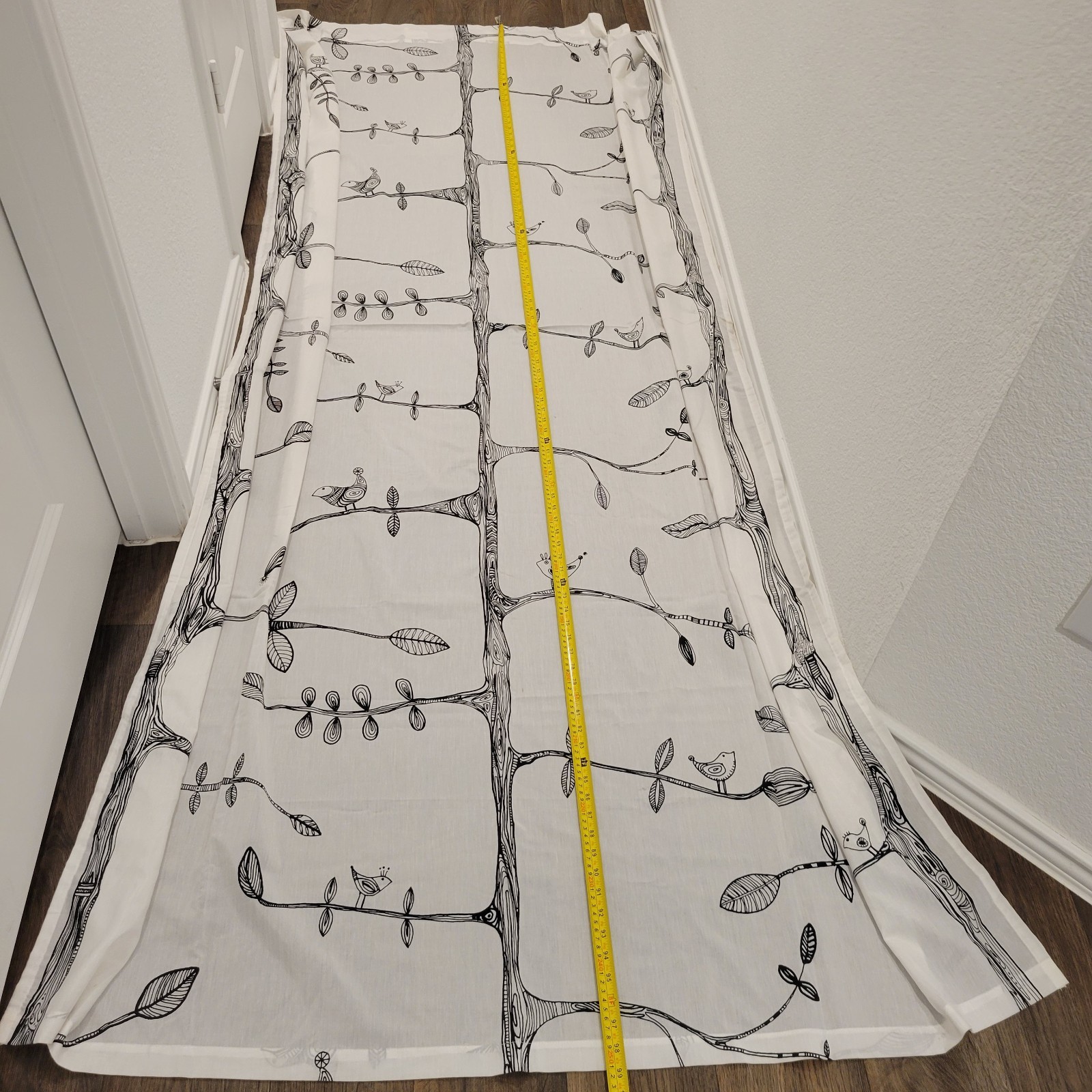 IKEA EIVOR Panel (1) 57×99 WH-BL Bird Tree Kajsa Aronsson Light Filtering