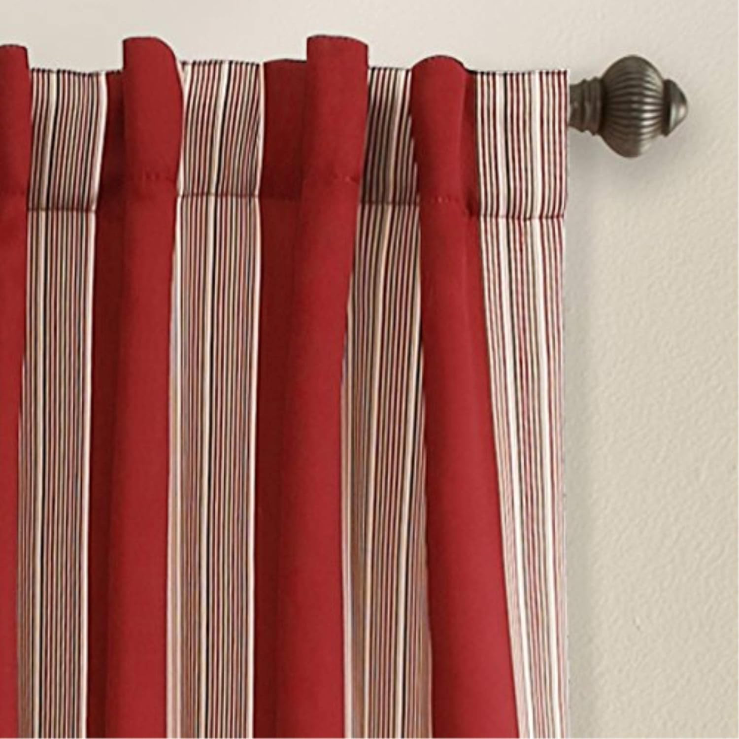 Julia Stripe Curtains | Light Filtering Striped Window Panel Set for Living, Din