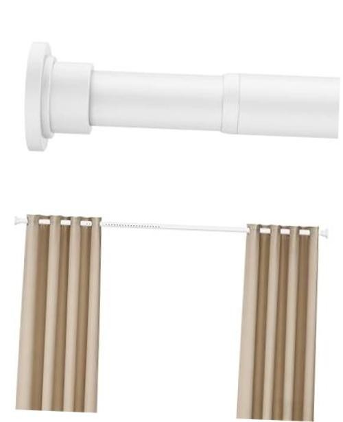 Heavy Duty Tension Curtain Rod by , 42 to 123 Inches, Anti 42-123 Inches White