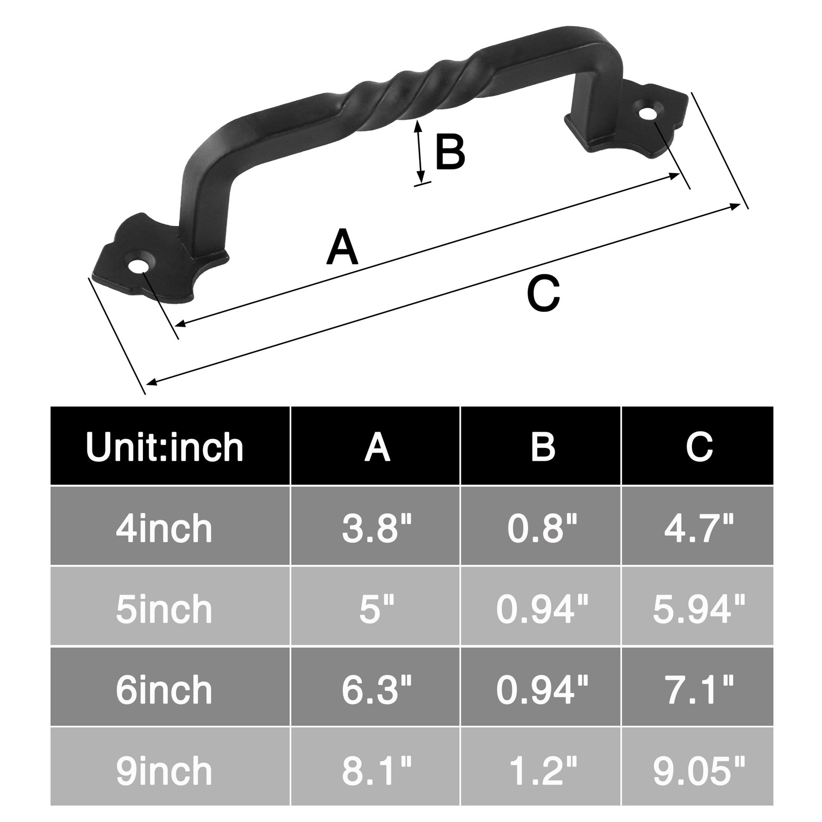 OVOV 2 Pack Barn Door Pull Handle Hardware for Garden Gate 6inch | Solid Stee…