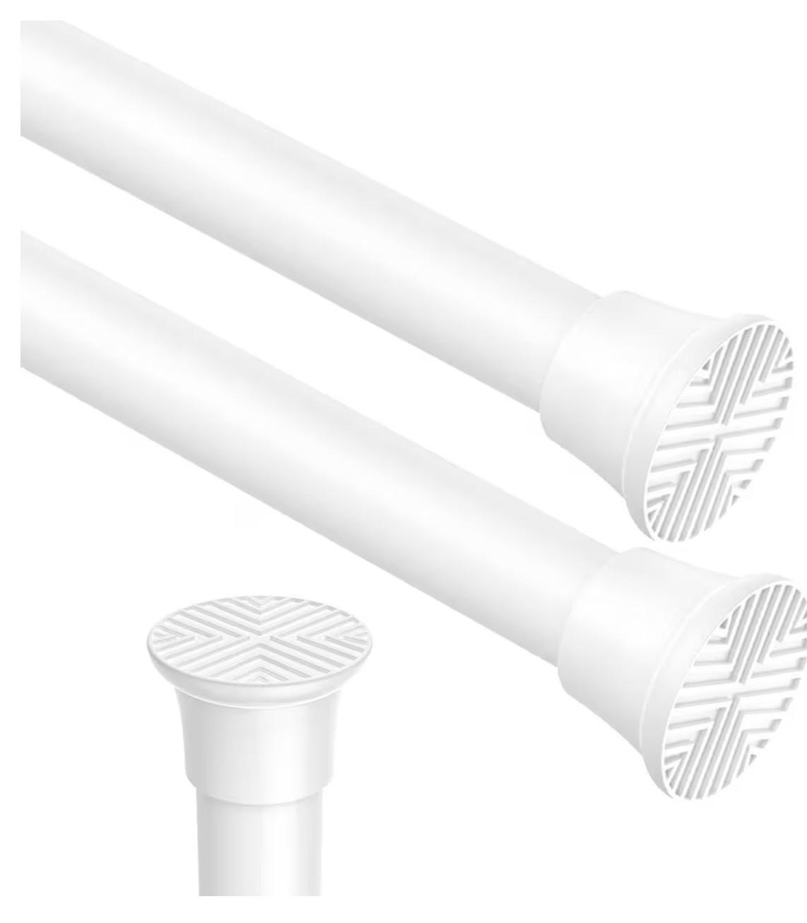 Adjustable White Tension Rods Non-Slip Clampable Pack of 1 18-36 in