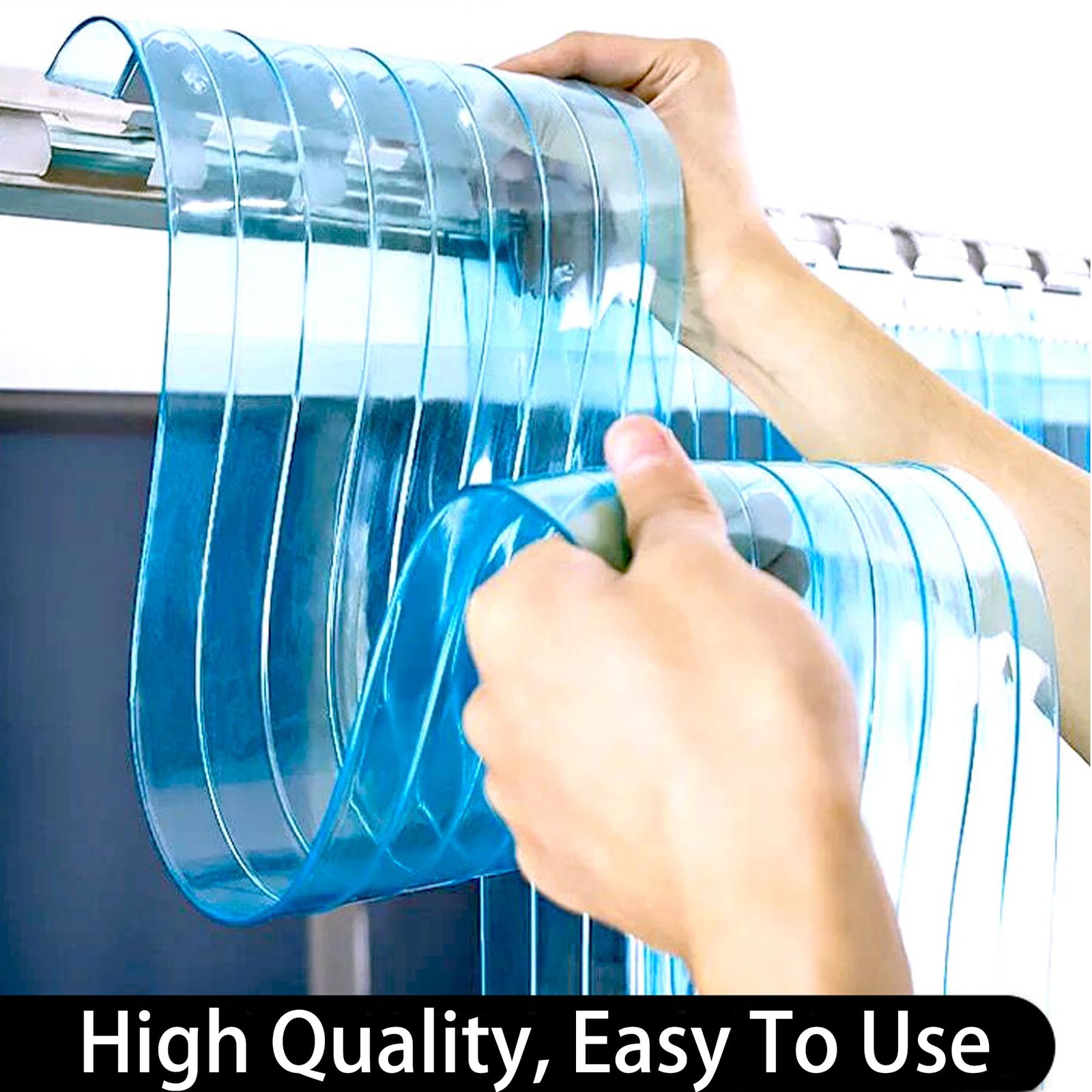 Plastic Vinyl Replacement Strip Curtain Clear Waterproof PVC 6.8ft 7.5in Wide