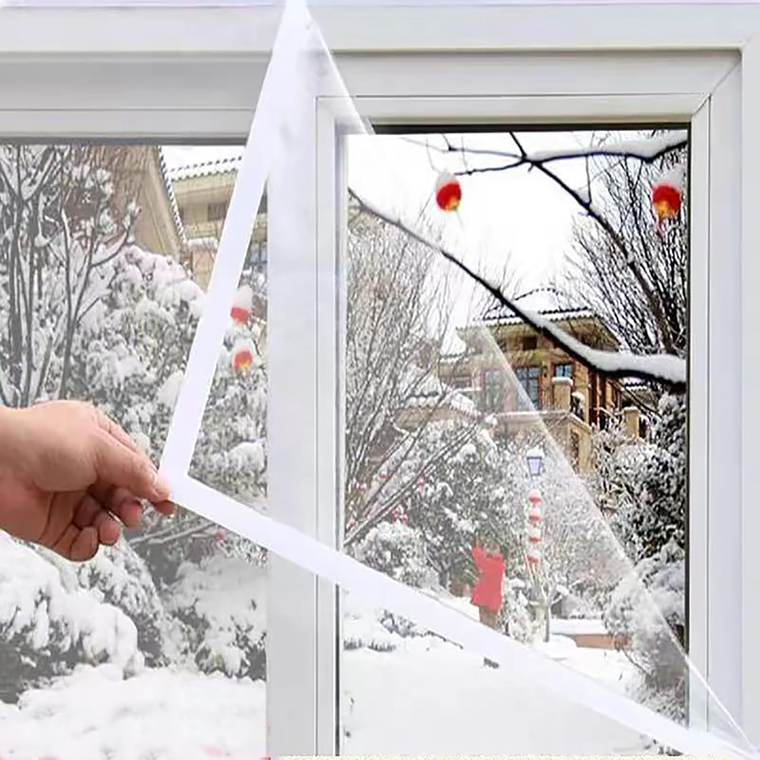 Adjustable Window Insulation Kit 47Inx63In(120X160Cm) for Winter Keep Cold Out,C