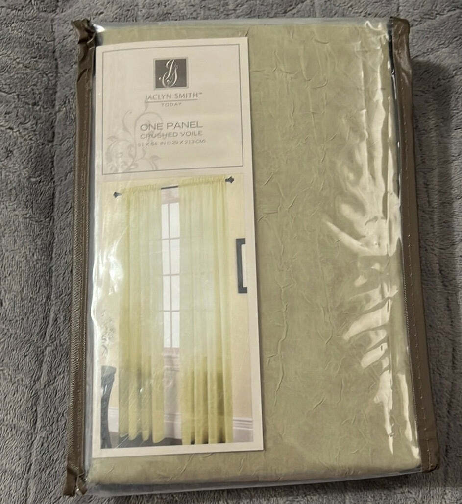 Jaclyn Smith Today One Panel Crushed Voile, Celery, New