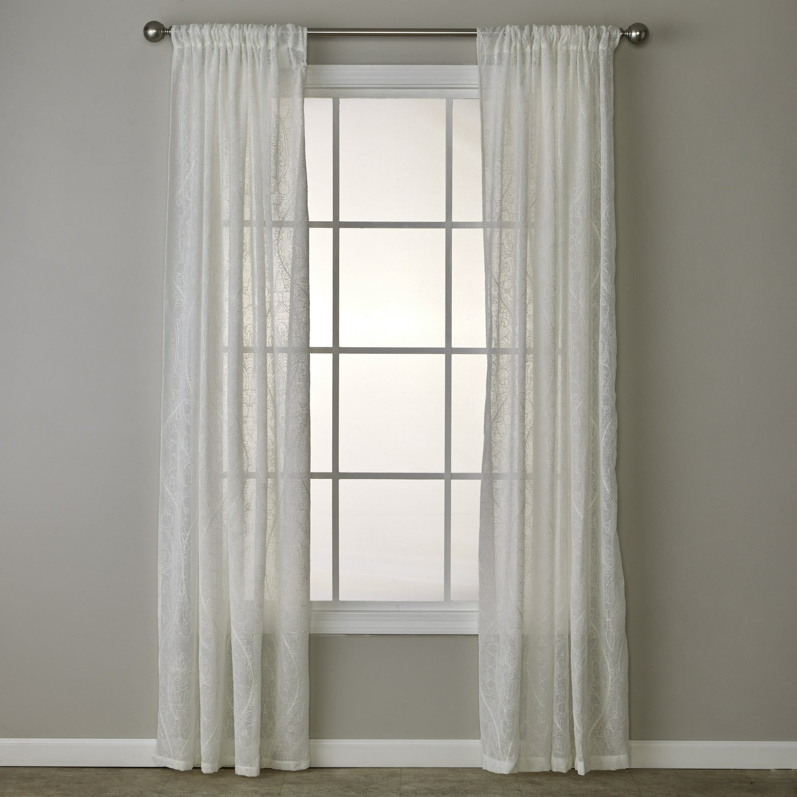 SKL Home Isabella Lace Curtain Panel White 52in x 84in