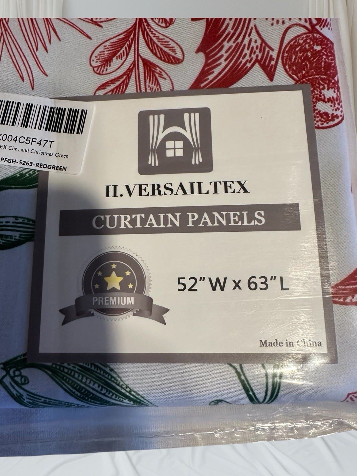 H.VERSAILTEX Blackout 2 Panels Set Christmas Floral Print Curtain 52Wx63L NEW