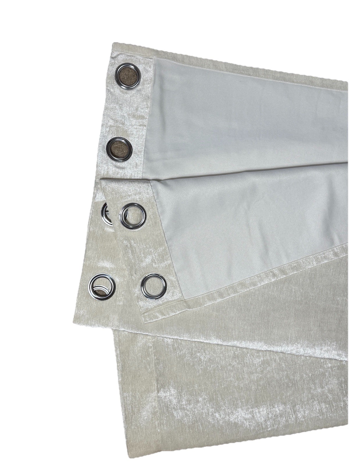 Set of 4 Ivory Chenille Curtains Panels Drapes Grommets Luxury Decor 86 Long