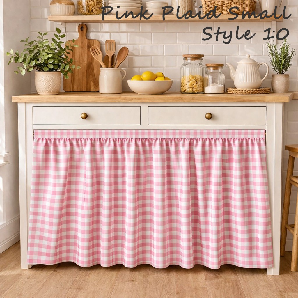 No Drill Hook and Loop Curtain Cabinet Kitchen Cafe Curtain Stick On Cotton