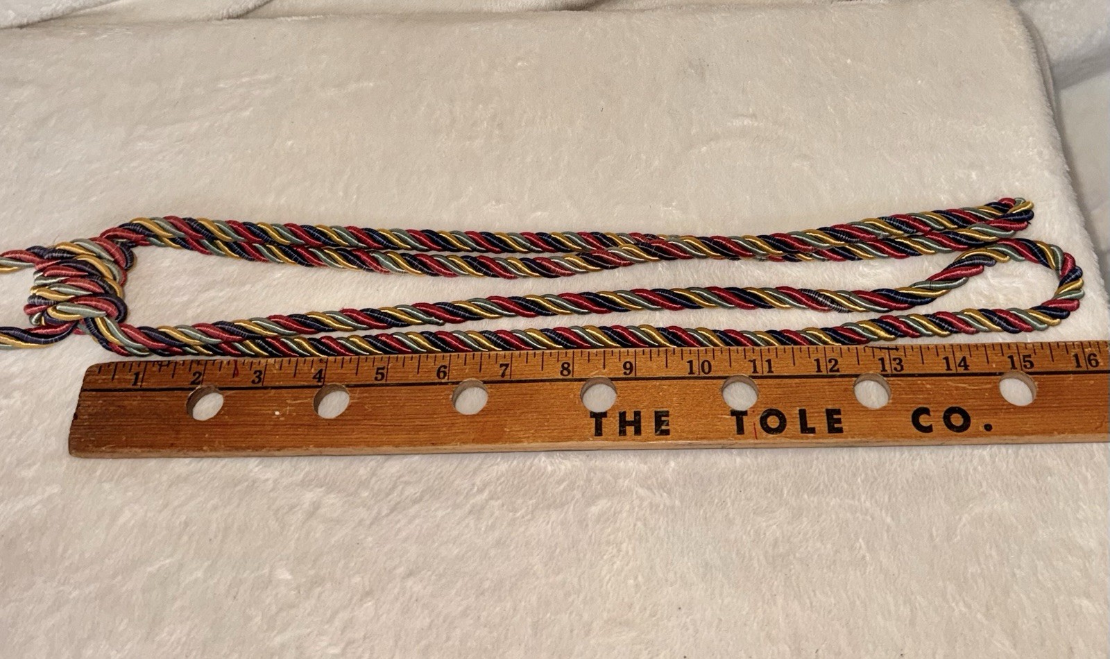 Set 2 – Vintage 10” DOUBLE TASSEL Drapery Tiebacks, 29” L, RED BLUE GREEN GOLD