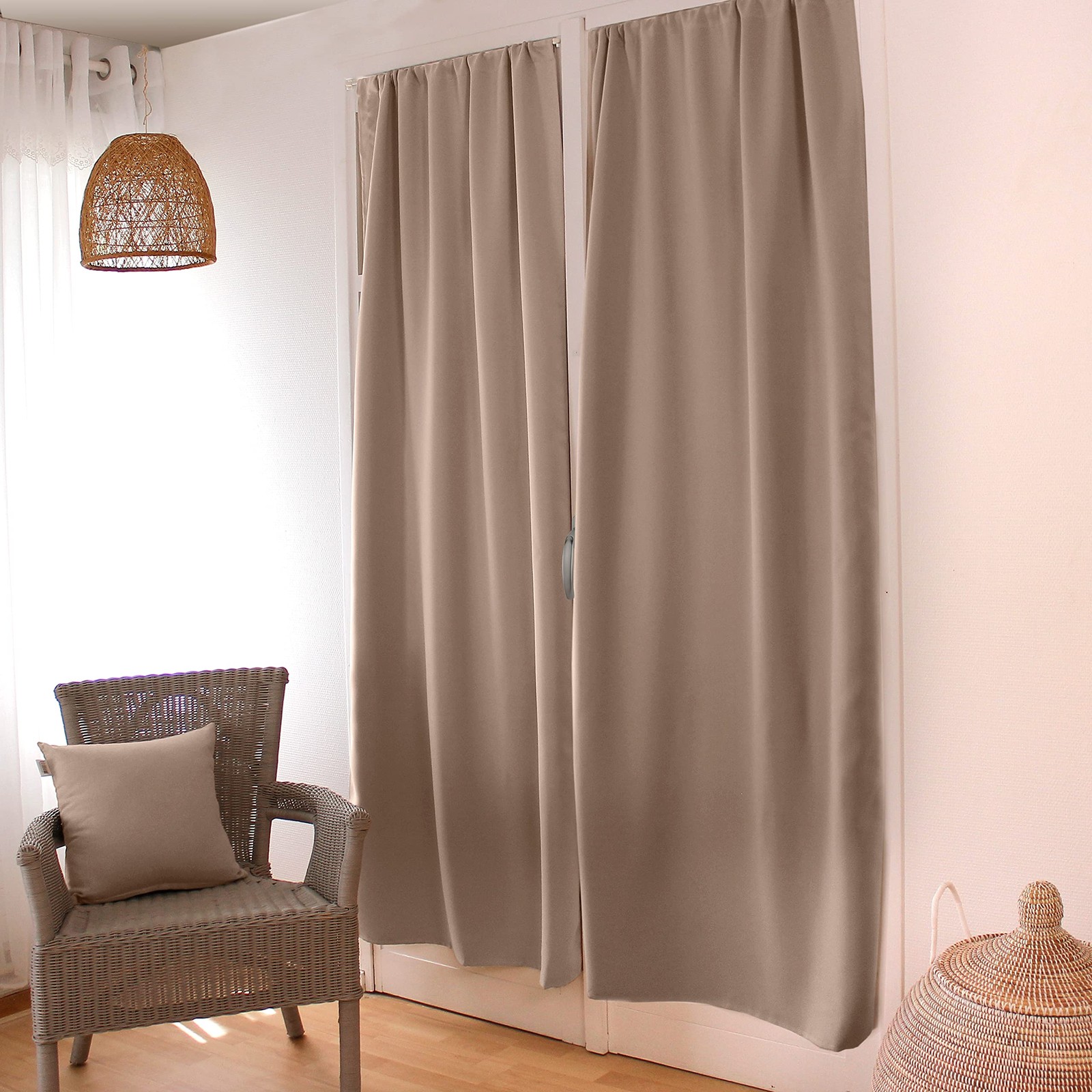 ED Blackout Curtain, Pole Pocket, Natural Beige, 90 x 210 cm, 100% Polyester…