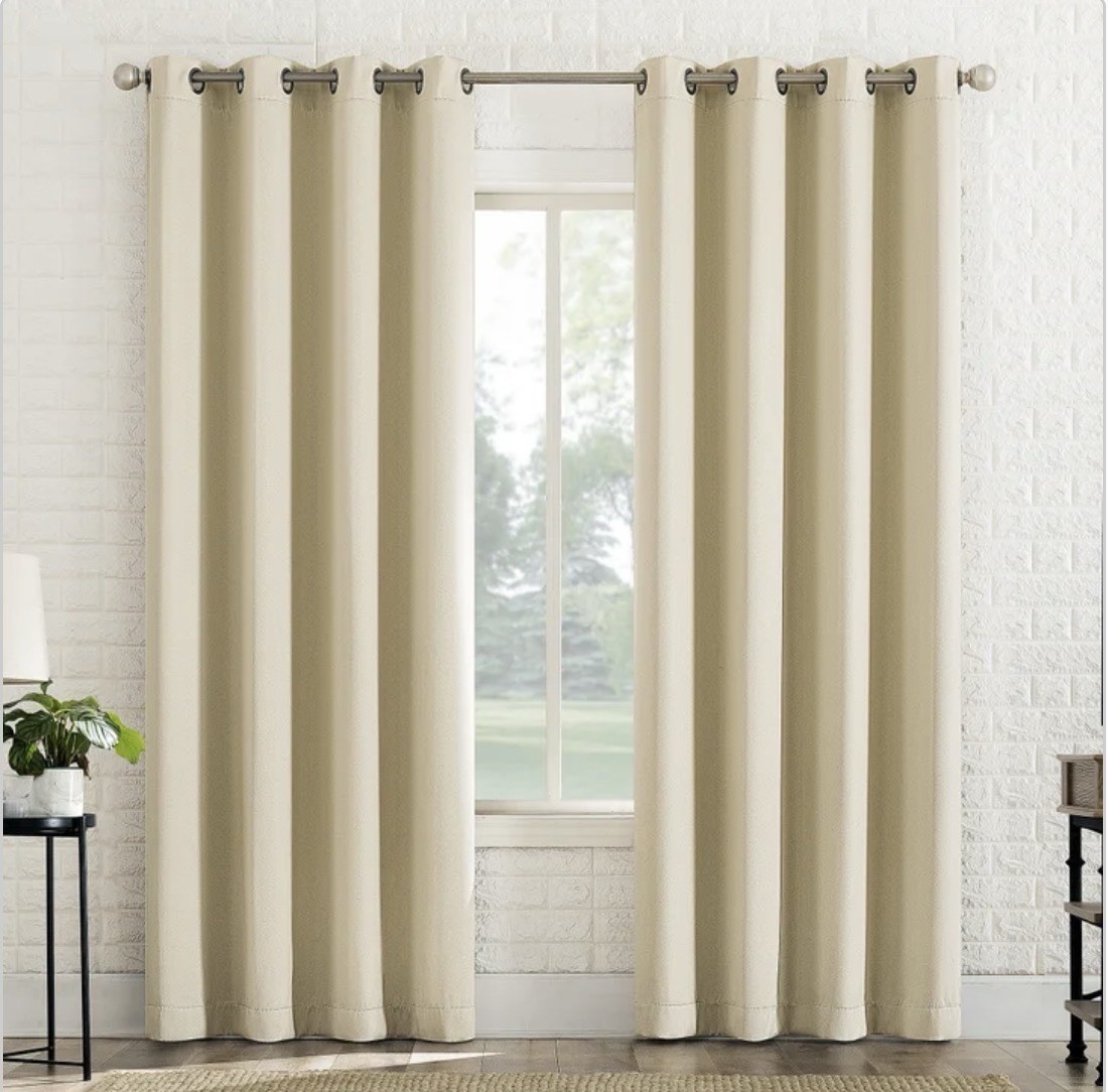 2 Panels SUNZero Total Blackout Lichtenberg Curtains Theater Grade 52″X84″ Beige