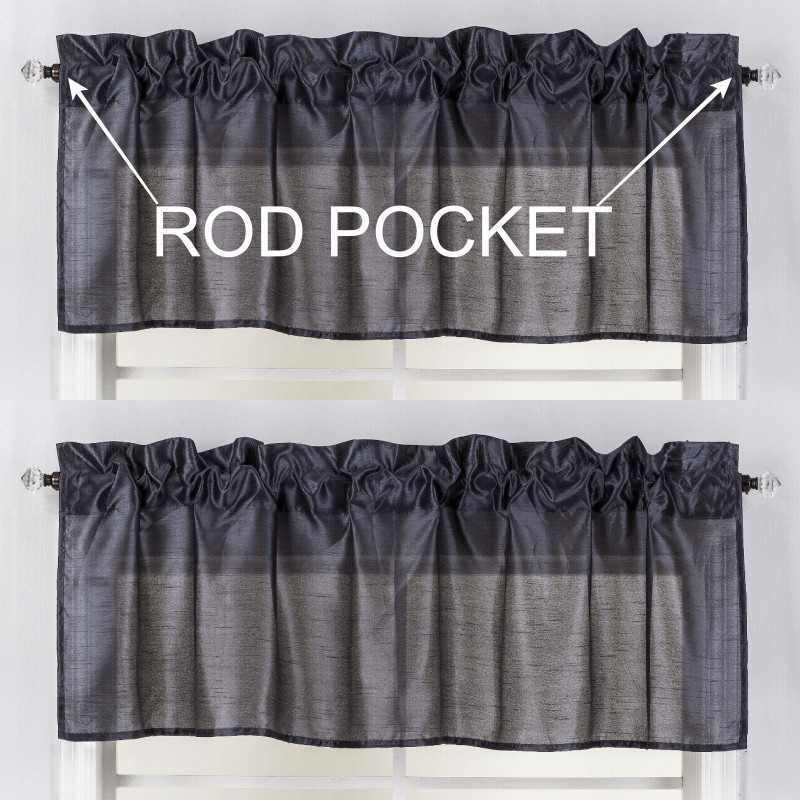1PC S18 STRAIGHT VALANCE WINDOW CURTAIN DRAPE DOUBLE SOLID COLOR 55″ W X 18″ L