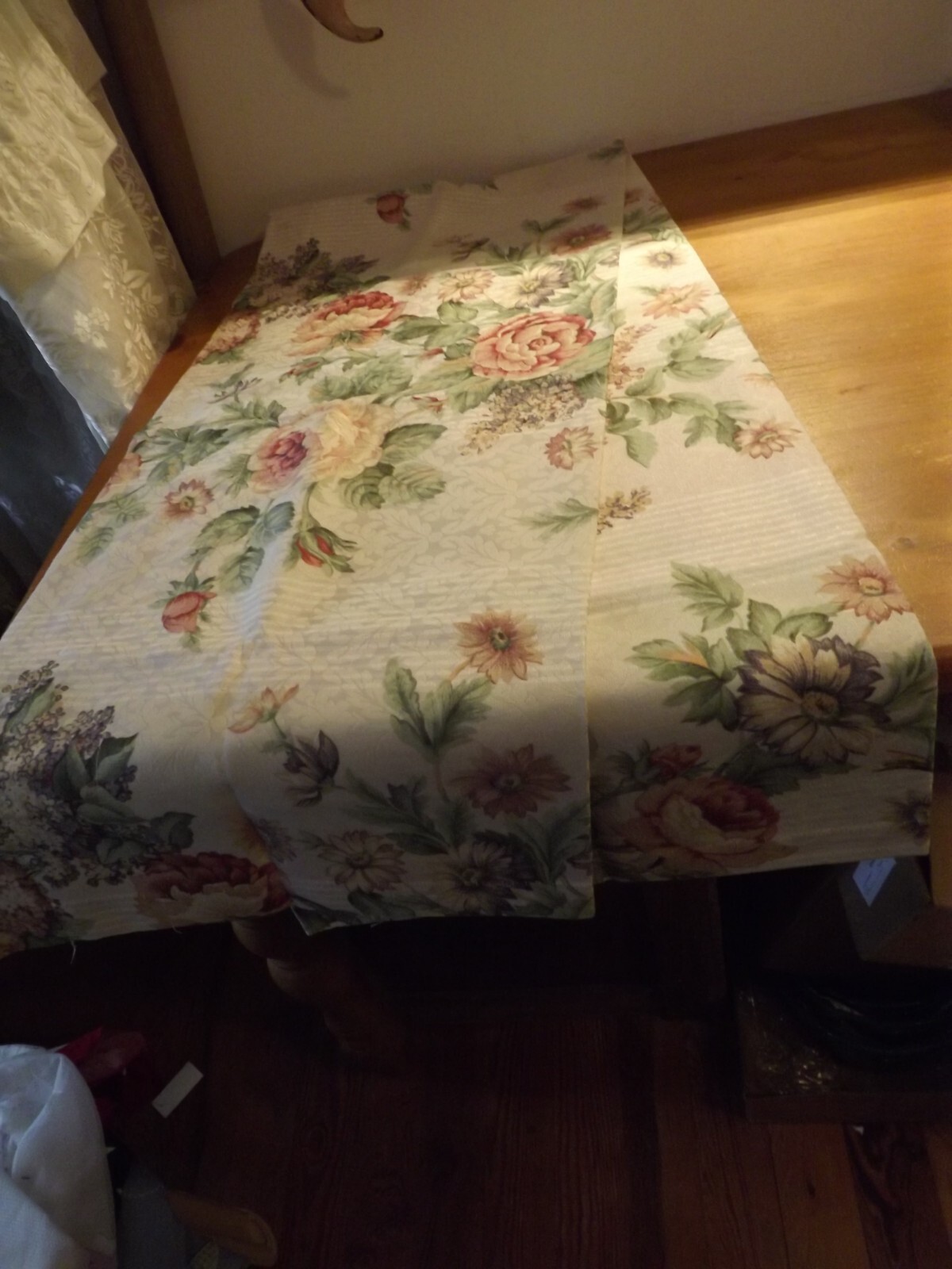BURLINGTON blouson VALANCE damask cream MAUVE FLORALS 82Wx17.5″