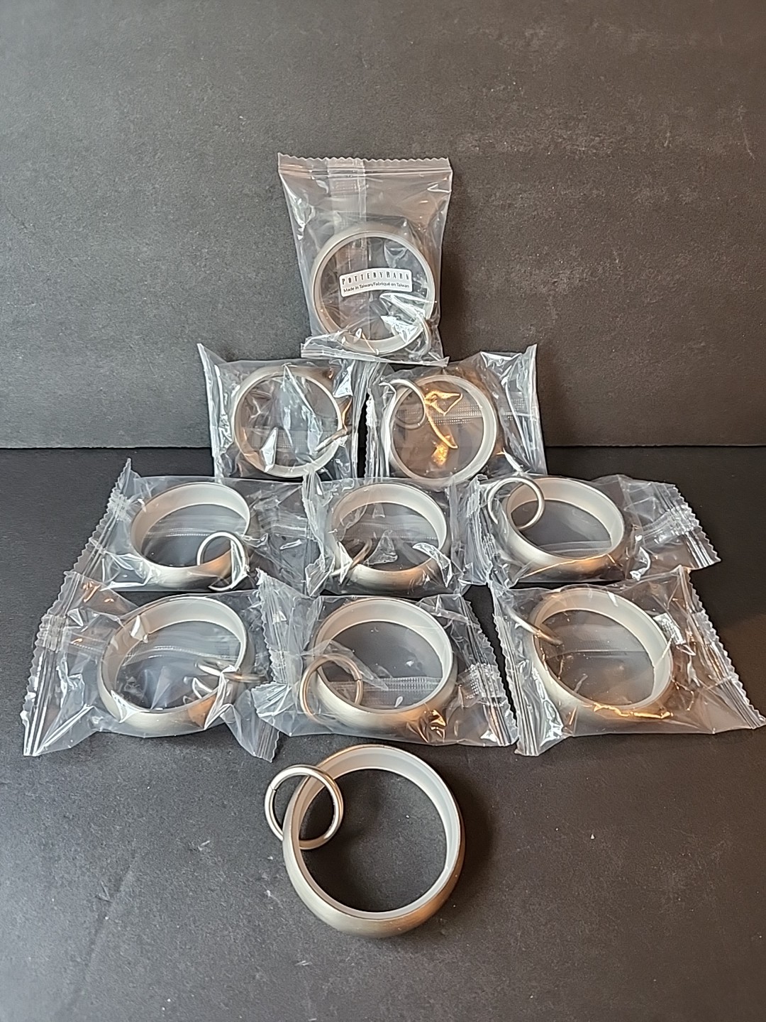 Pottery Barn Quiet-Glide Curtain Round Rings Large 1.25″ Set of 10 Pewter