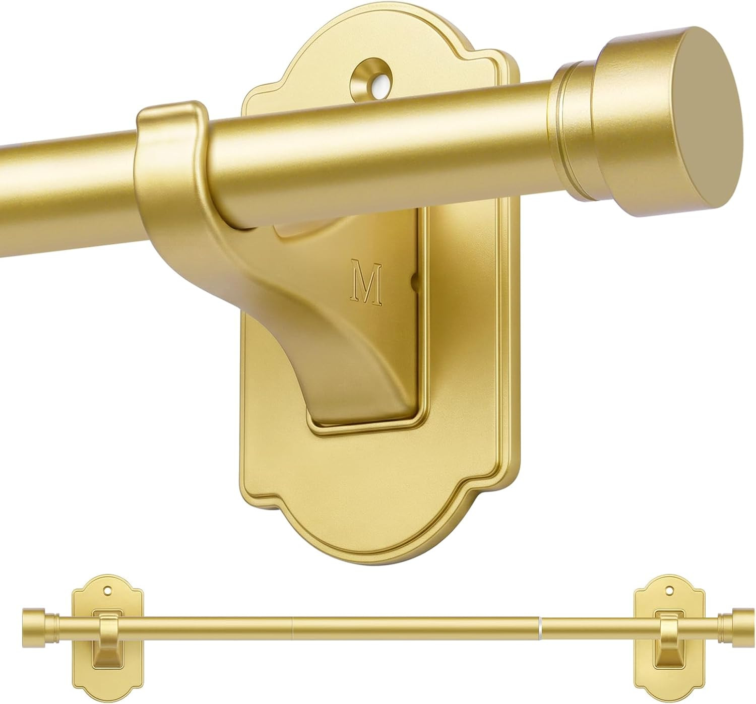TONIAL Gold Curtain Rods No Drilling for Windows from 40 to 53 Inches, 5/8 Inch