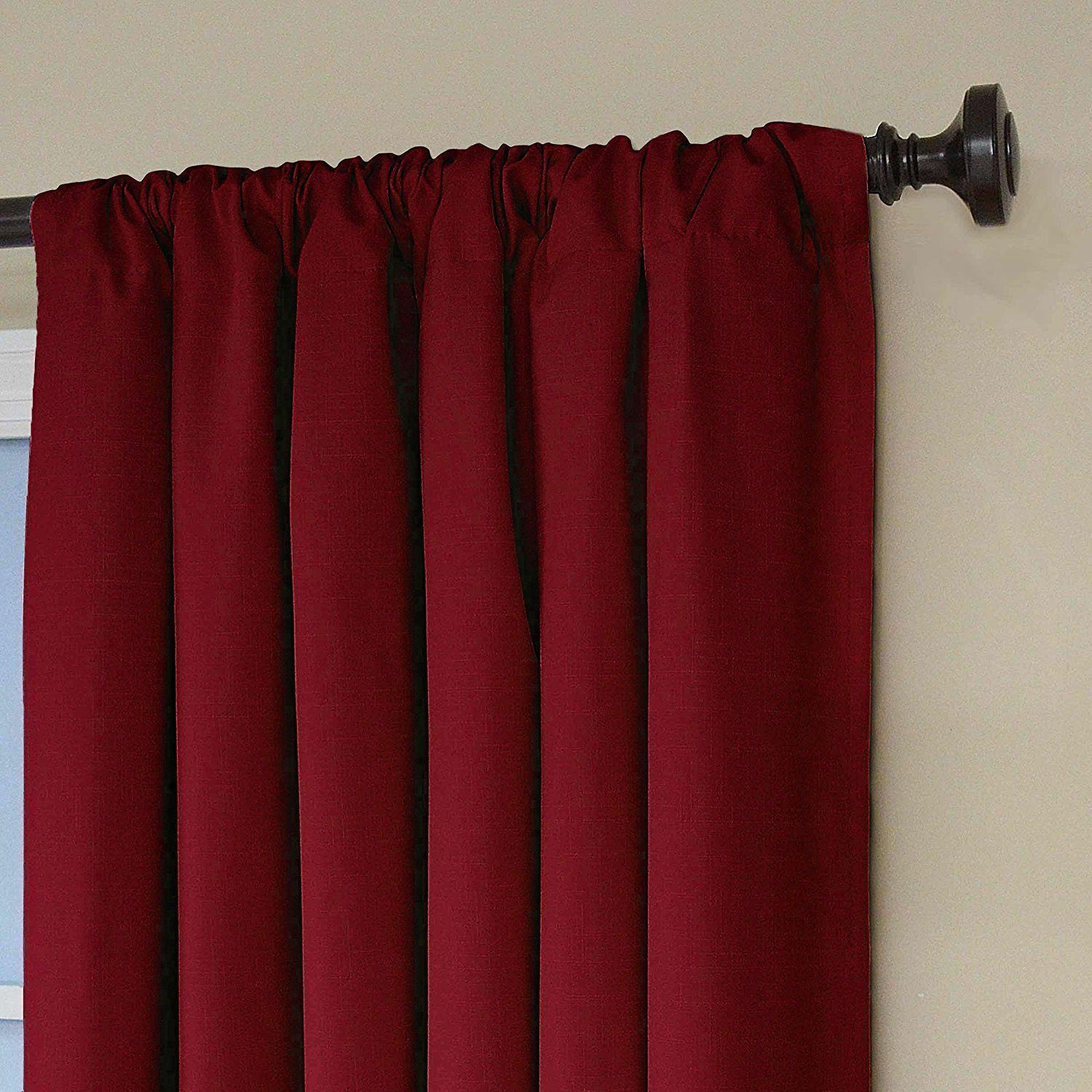 Set 2 Ruby Red Curtains Panels Drapes Pair 63 84 95 in Blackout Light Heat Noise
